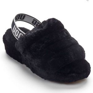 NIB UGG® UGG Black FLUFF YEAH SLIDE